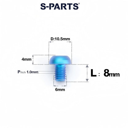 M6 X L8 20 35MM Top Cap Headset Titanium Bolt For Bike