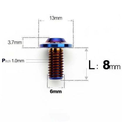 M6 X L8-55mm Titanium Button Head Bolts For Electric Motorbycle