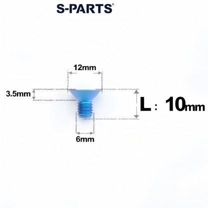 M6 x 10-40mm Titanium Flat Head Bolts - Countersunk Screws for Bike Components