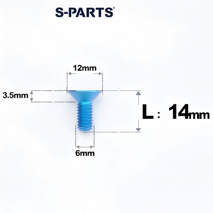 M6 x 10-40mm Titanium Flat Head Bolts - Countersunk Screws for Bike Components