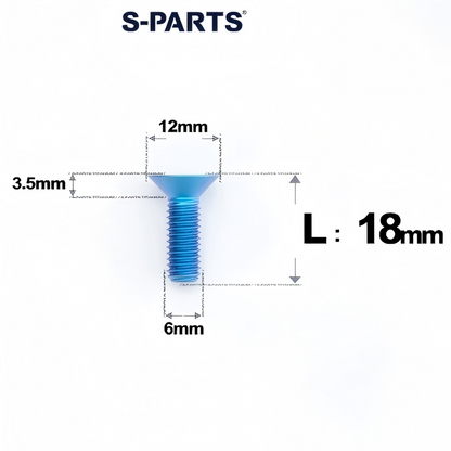 M6 x 10-40mm Titanium Flat Head Bolts - Countersunk Screws for Bike Components