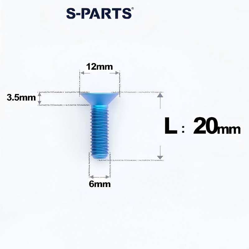 M6 x 10-40mm Titanium Flat Head Bolts - Countersunk Screws for Bike Components