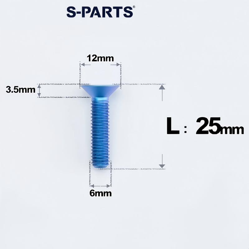 M6 x 10-40mm Titanium Flat Head Bolts - Countersunk Screws for Bike Components