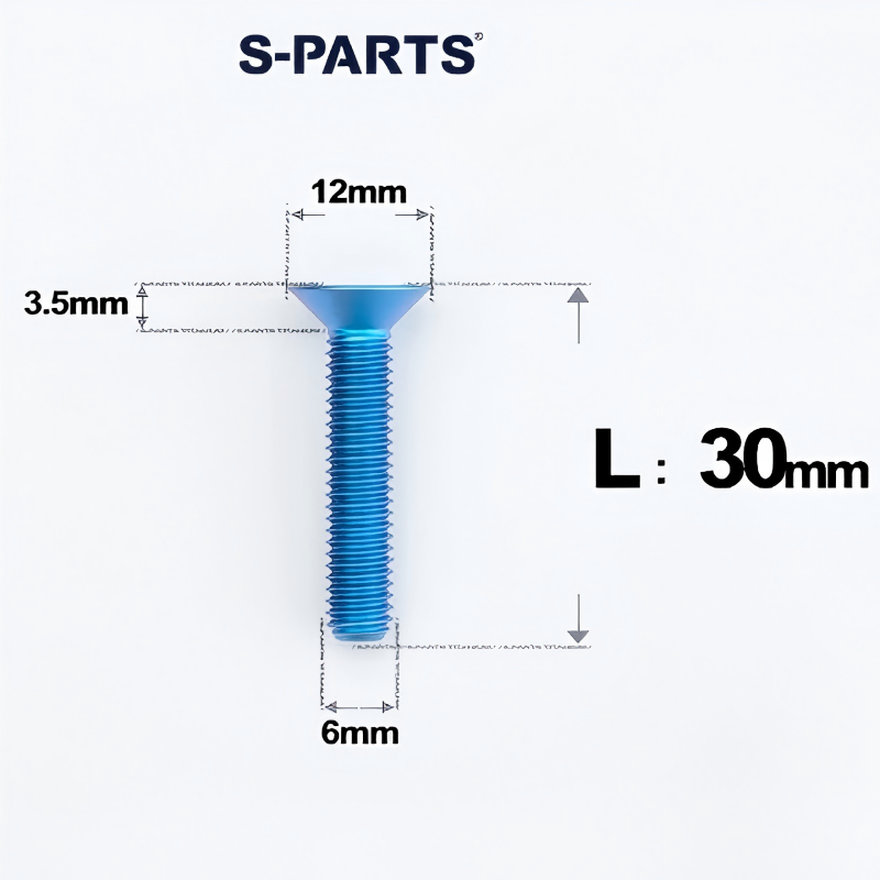 M6 x 10-40mm Titanium Flat Head Bolts - Countersunk Screws for Bike Components