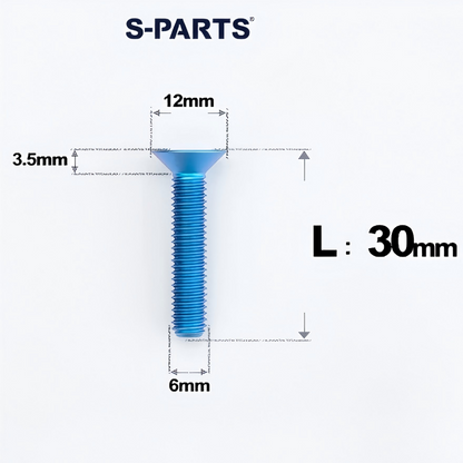 M6 x 10-40mm Titanium Flat Head Bolts - Countersunk Screws for Bike Components