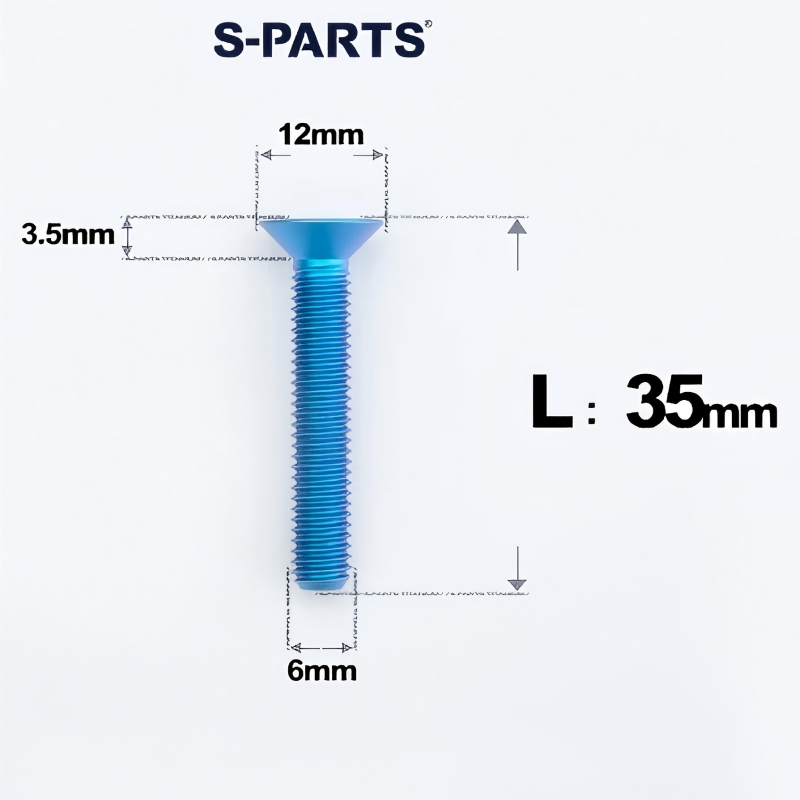 M6 x 10-40mm Titanium Flat Head Bolts - Countersunk Screws for Bike Components