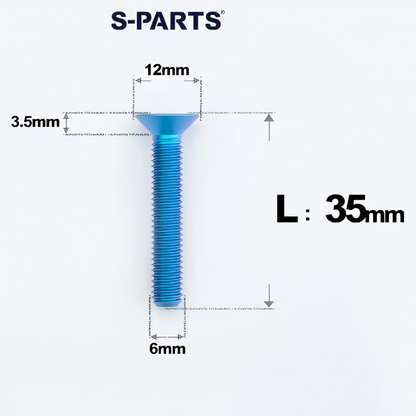 M6 x 10-40mm Titanium Flat Head Bolts - Countersunk Screws for Bike Components