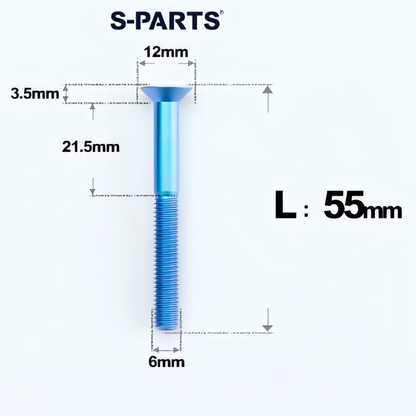 M6 x 45-70mm Titanium Flat Head Bolts - Countersunk Screws for Motorcycle Parts