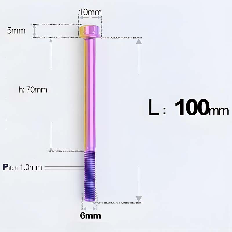 M6 X 8-120MM Titanium Bolts For Electric Motorcycle
