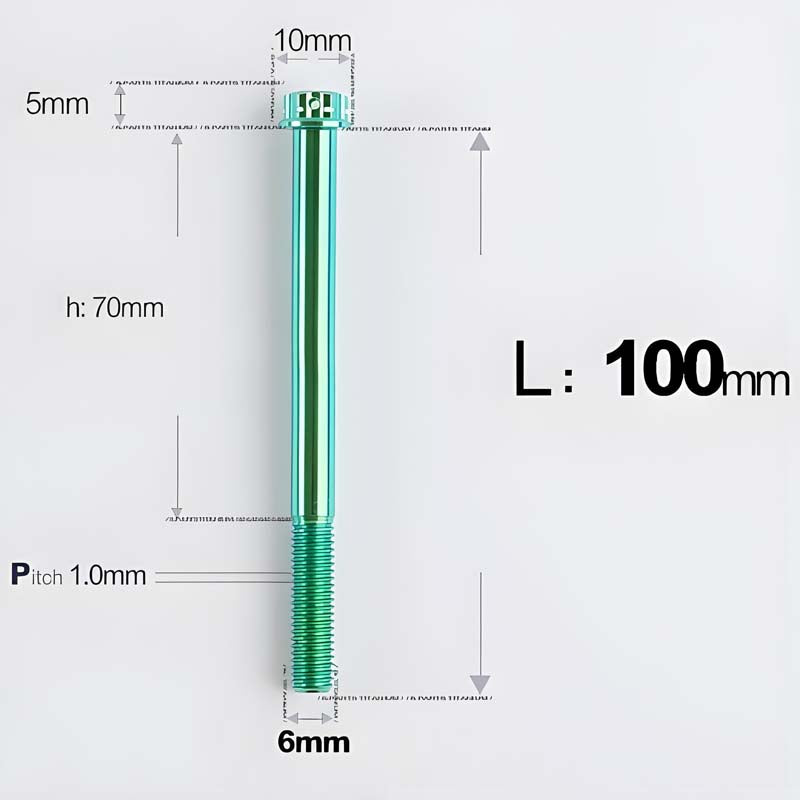 M6 X 8-120MM Titanium Bolts For Electric Motorcycle
