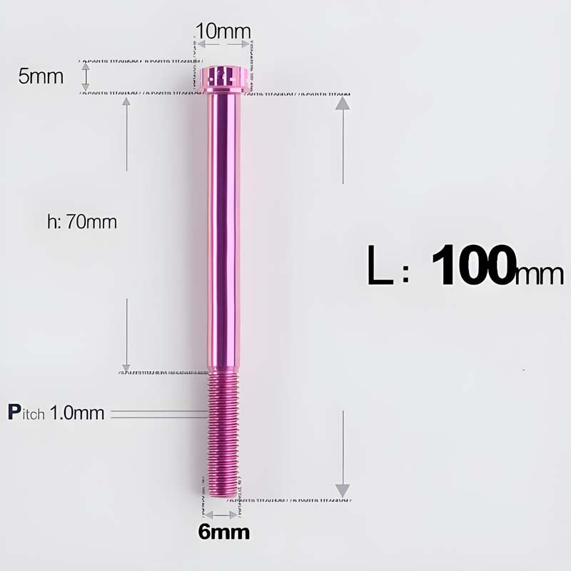 M6 X 8-120MM Titanium Bolts For Electric Motorcycle