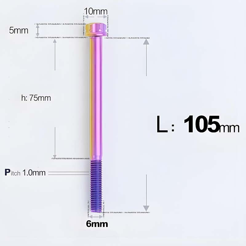 M6 X 8-120MM Titanium Bolts For Electric Motorcycle