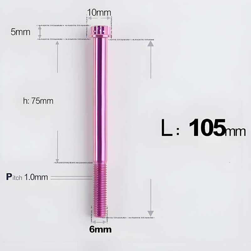 M6 X 8-120MM Titanium Bolts For Electric Motorcycle