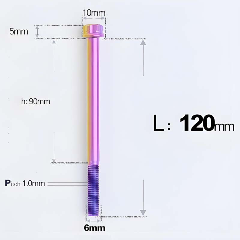 M6 X 8-120MM Titanium Bolts For Electric Motorcycle