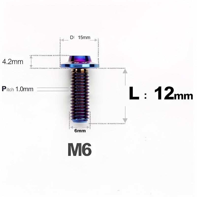 M5/M6x12mm Titanium Disc Bolts for ARAI RAPIDE-NEO Helmet Series
