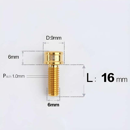 M6x10 12 14 16 18 20 25MM Titanium Bolts For Bike & Motorcycle