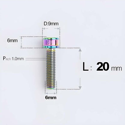 M6x10 12 14 16 18 20 25MM Titanium Bolts For Bike & Motorcycle