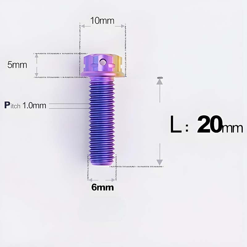 M6 X 8-120MM Titanium Bolts For Electric Motorcycle