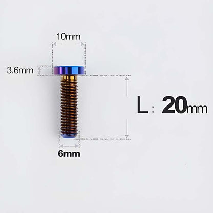 M6x20-30mm Titanium Flat Head Bolts for Motorcycle Disc Brake