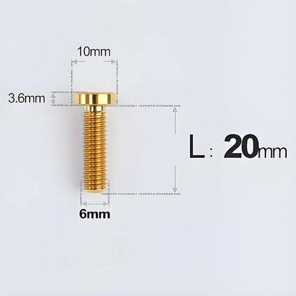 M6x20-30mm Titanium Flat Head Bolts for Motorcycle Disc Brake