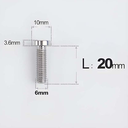 M6x20-30mm Titanium Flat Head Bolts for Motorcycle Disc Brake