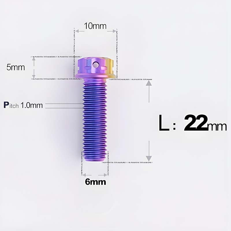 M6 X 8-120MM Titanium Bolts For Electric Motorcycle