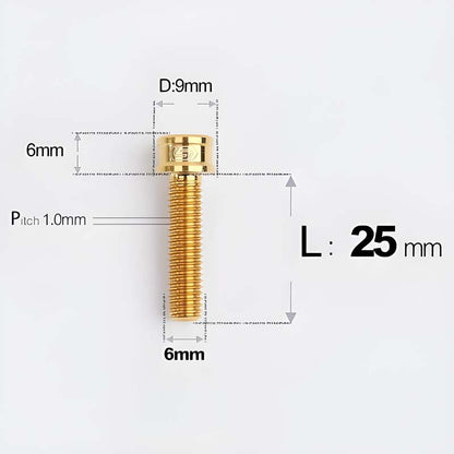 M6x10 12 14 16 18 20 25MM Titanium Bolts For Bike & Motorcycle