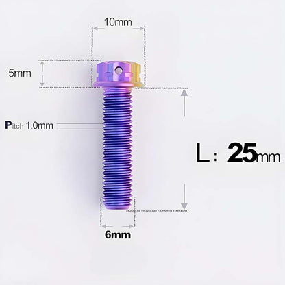 M6 X 8-120MM Titanium Bolts For Electric Motorcycle