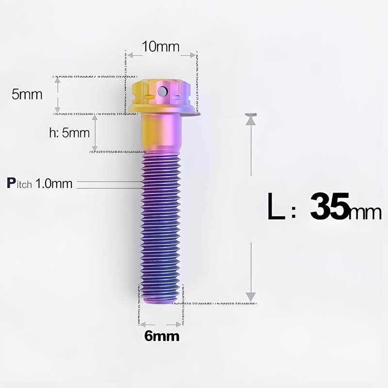 M6 X 8-120MM Titanium Bolts For Electric Motorcycle