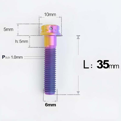 M6 X 8-120MM Titanium Bolts For Electric Motorcycle