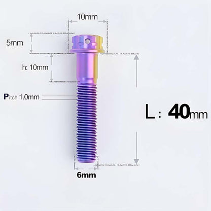 M6 X 8-120MM Titanium Bolts For Electric Motorcycle