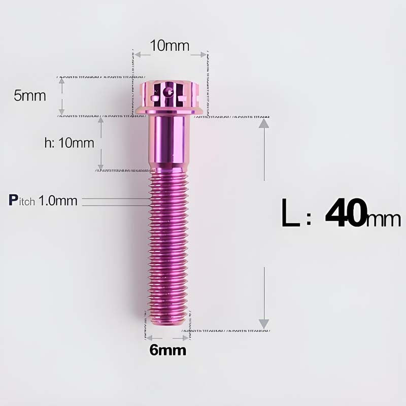M6 X 8-120MM Titanium Bolts For Electric Motorcycle