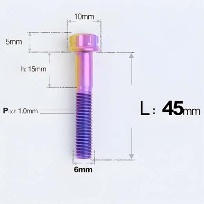 M6 X 8-120MM Titanium Bolts For Electric Motorcycle