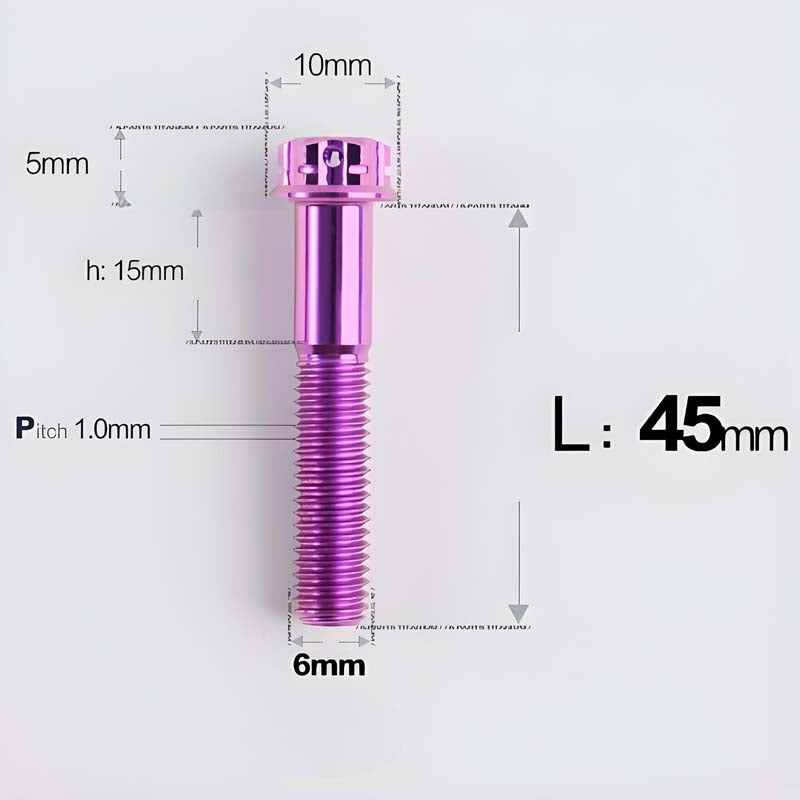 M6 X 8-120MM Titanium Bolts For Electric Motorcycle