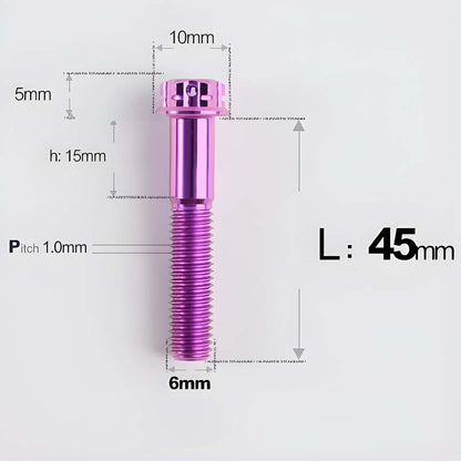 M6 X 8-120MM Titanium Bolts For Electric Motorcycle