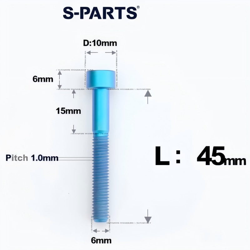 M6x30-70mm Titanium Socket Cap Bolts for Bicycle Headset, Disc Brake Caliper