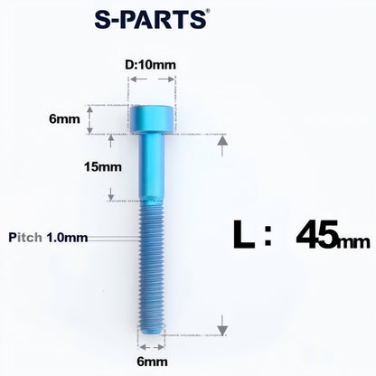 M6x30-70mm Titanium Socket Cap Bolts for Bicycle Headset, Disc Brake Caliper