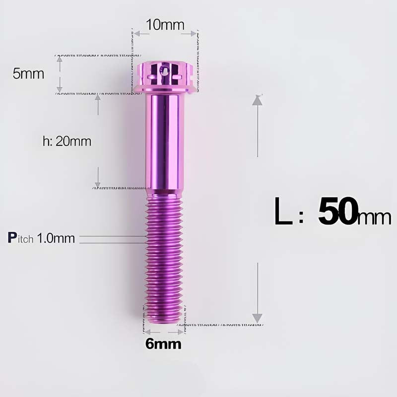 M6 X 8-120MM Titanium Bolts For Electric Motorcycle