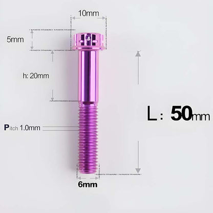 M6 X 8-120MM Titanium Bolts For Electric Motorcycle
