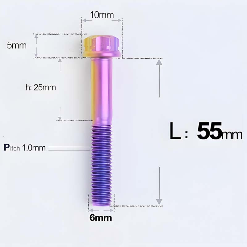 M6 X 8-120MM Titanium Bolts For Electric Motorcycle