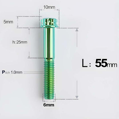 M6 X 8-120MM Titanium Bolts For Electric Motorcycle