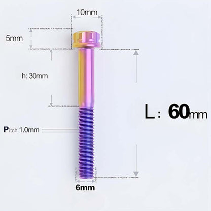 M6 X 8-120MM Titanium Bolts For Electric Motorcycle