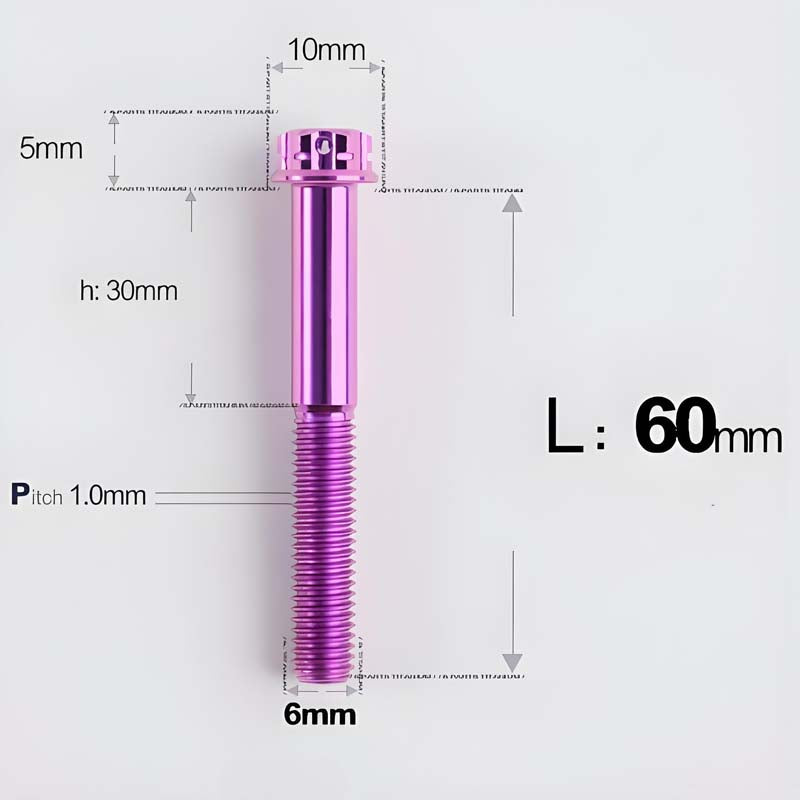 M6 X 8-120MM Titanium Bolts For Electric Motorcycle