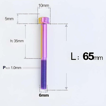 M6 X 8-120MM Titanium Bolts For Electric Motorcycle
