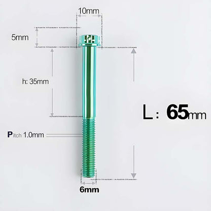M6 X 8-120MM Titanium Bolts For Electric Motorcycle