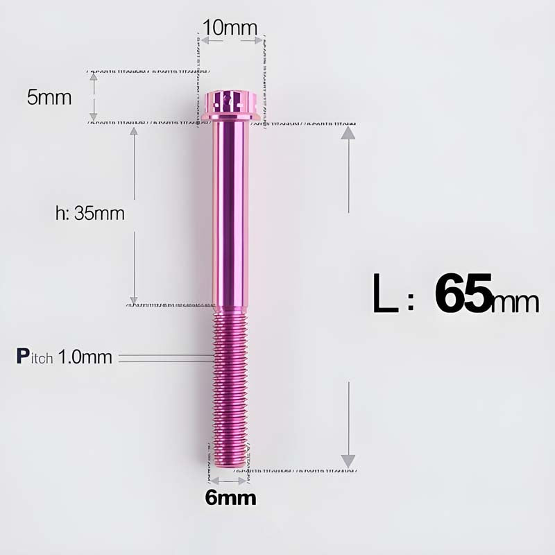 M6 X 8-120MM Titanium Bolts For Electric Motorcycle
