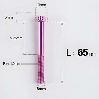 M6 X 8-120MM Titanium Bolts For Electric Motorcycle
