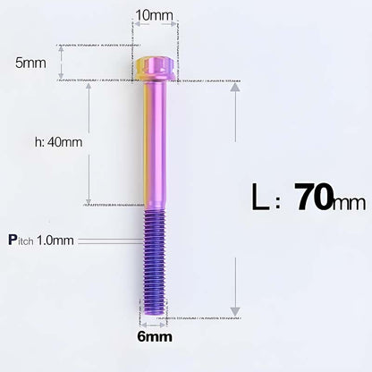 M6 X 8-120MM Titanium Bolts For Electric Motorcycle