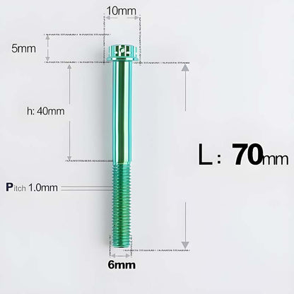 M6 X 8-120MM Titanium Bolts For Electric Motorcycle