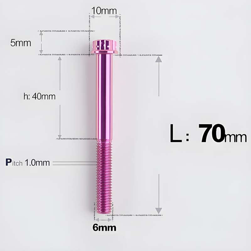 M6 X 8-120MM Titanium Bolts For Electric Motorcycle